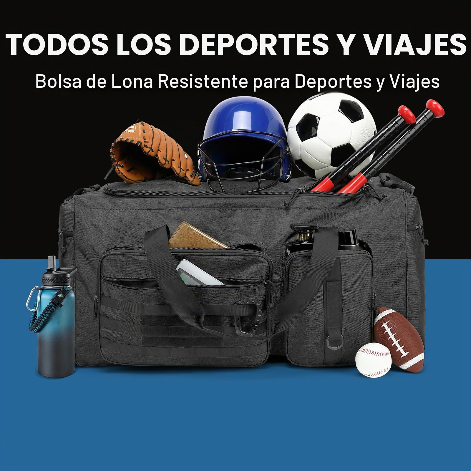 Bolsa de Viaje Grande XL 120 litros Ligera Bolsas Viaje Resistente para Acampada Bolsa Extragrande para Equipamiento Deportivo para Deportes Vacaciones Fin de Semana para Hombre Mujer Negro