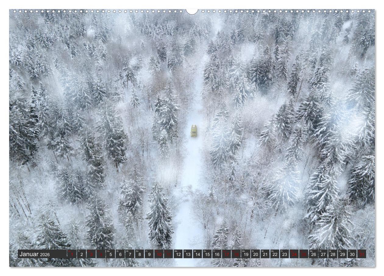 Vanlife - Glücklich auf vier Rädern (hochwertiger Premium Wandkalender 2026 DIN A2 quer), Kunstdruck in Hochglanz: Leben und Reisen im Wohnmobil (CALVENDO Orte)