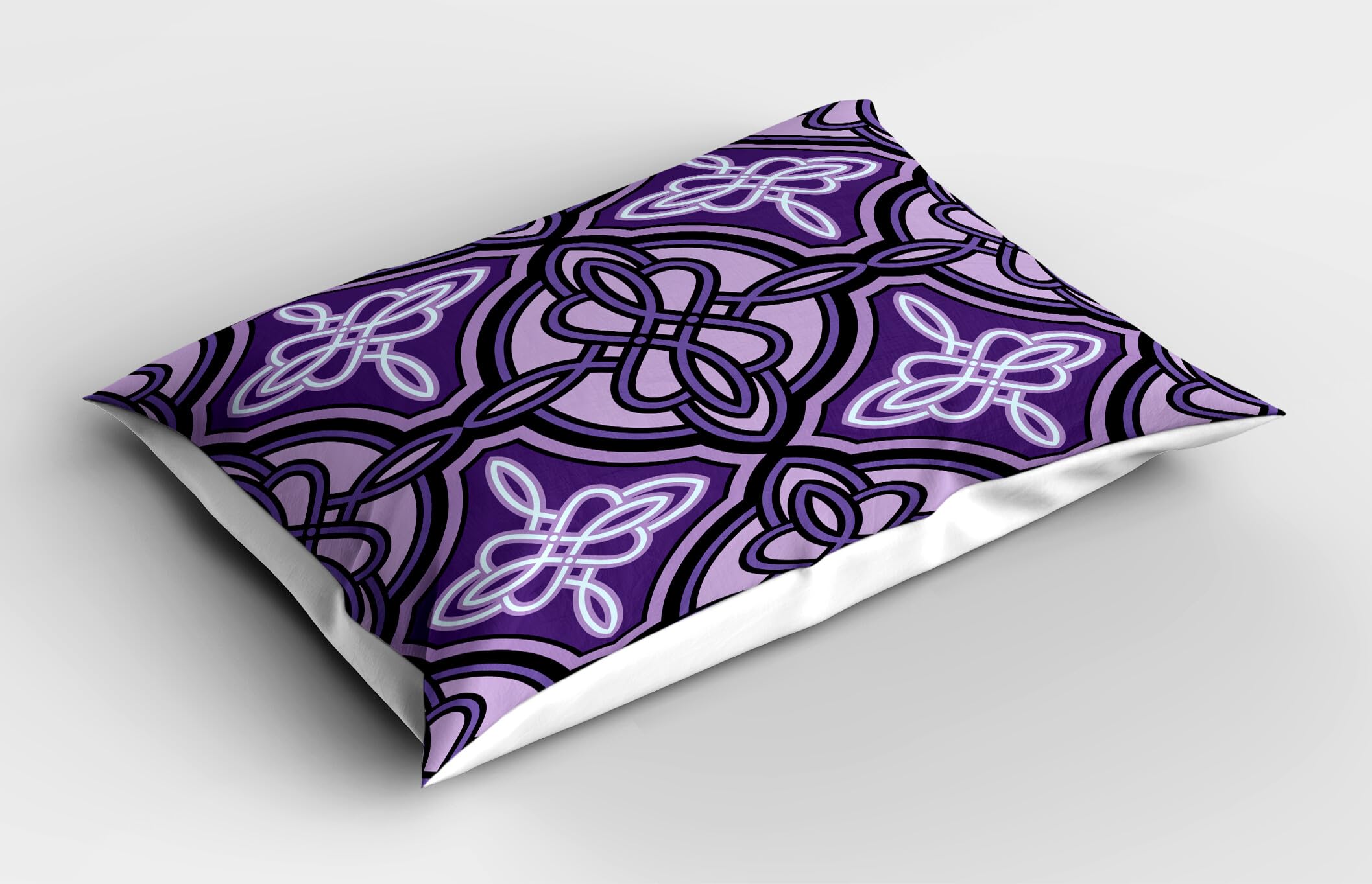 Ambesonne Celtic Pillow Sham Set of 2, Unique Celtic Knot with Swirling and Twisted Line Details Print, Quality Microfiber Bedding Item for All Seasons, 26