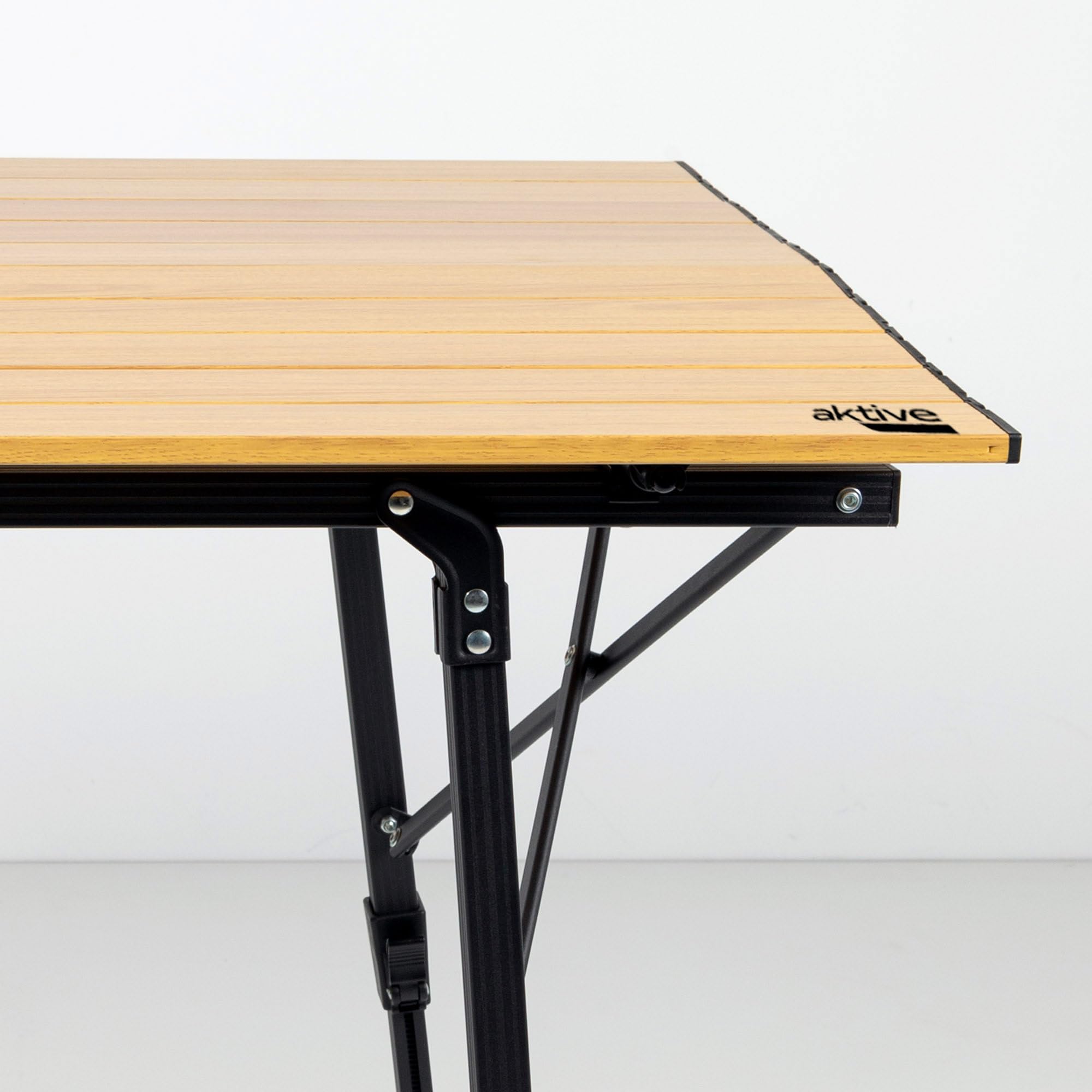 AKTIVE 63024 - Mesa Regulable en Altura para Camping Estilo Glamping, mesas Plegables Acampada portátiles, Medidas 90 x 57 x 46/40 cm, de Aluminio