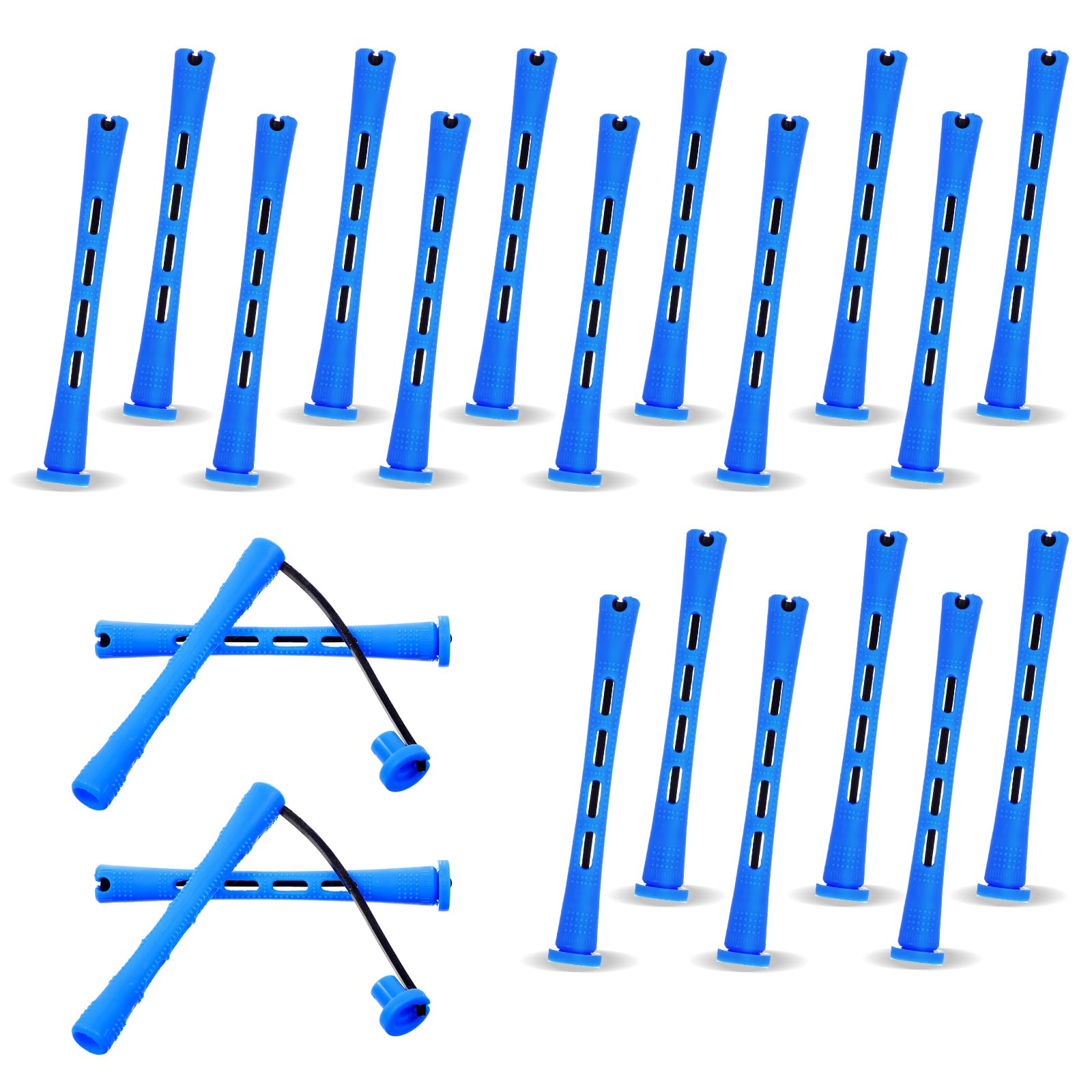 20 Pcs Perm Rods For Short Hair Small Plastic Hair Perming Rods And Rollers Curling Roller Perm Rod Medium For Long Hairs (Blue, 0.35 Inches) Blue Small