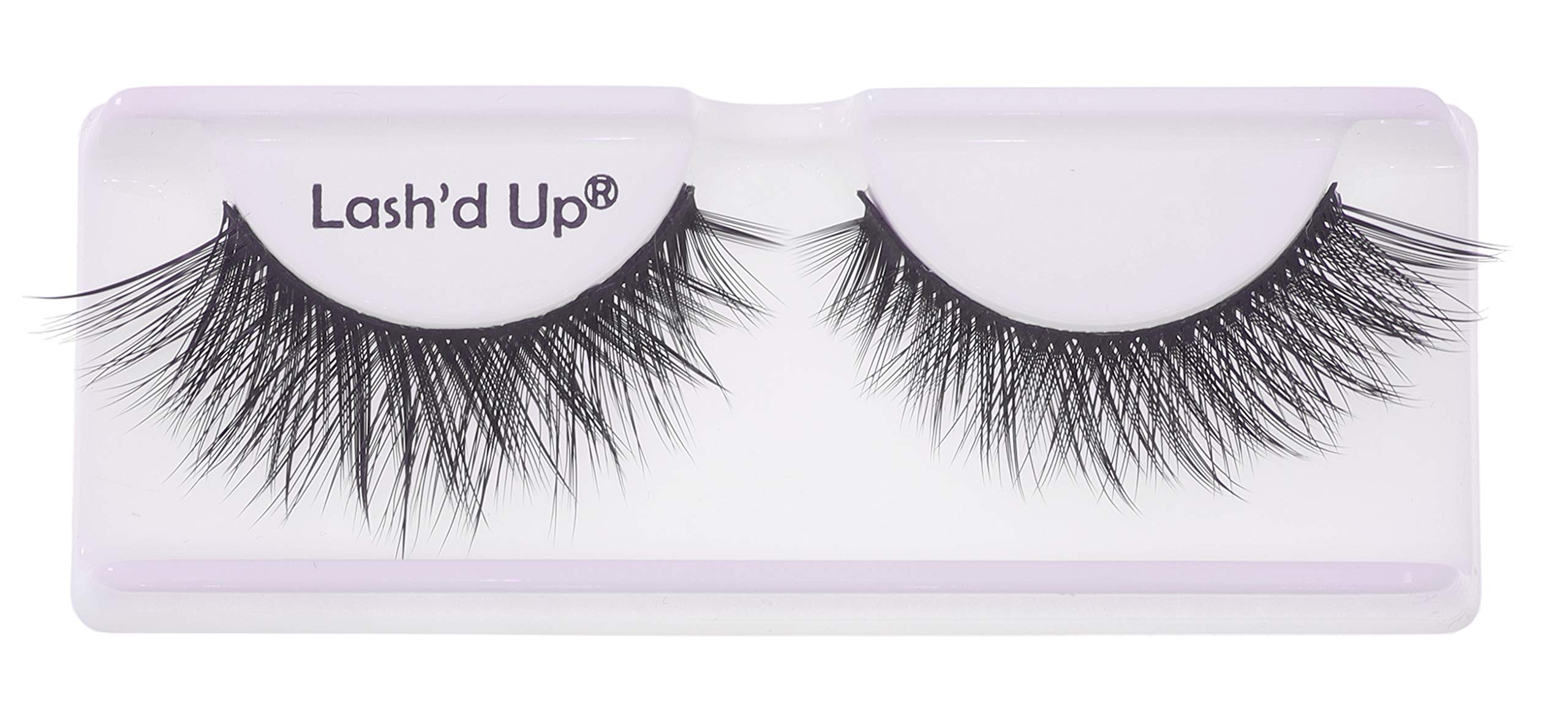 Lash'd Up False Eyelashes 1 Pair, Regular Lashes [Non-Magnetic], compatible with The Magic Liner by Lash'd Up [Lashes Only] (Glamour Wings)