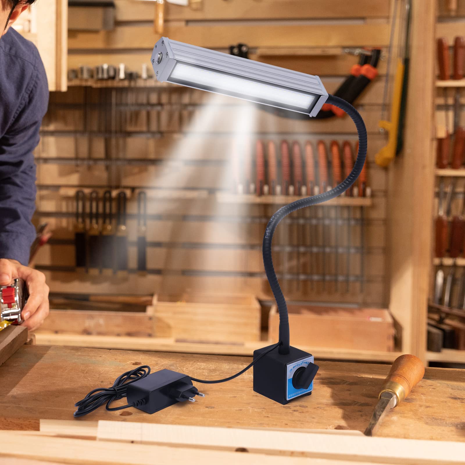 Adjustable Led Lathe Machine Work Light Magnetic Base Gooseneck Cnc