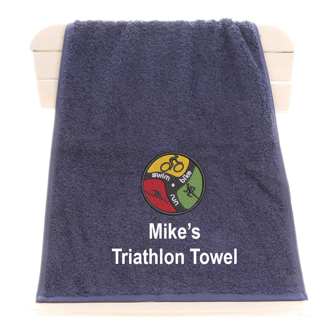 Aztex Navy Triathlon Gym Towel, Sweat Towel, Workout Towel, For Triathletes, 30Cm X 90Cm