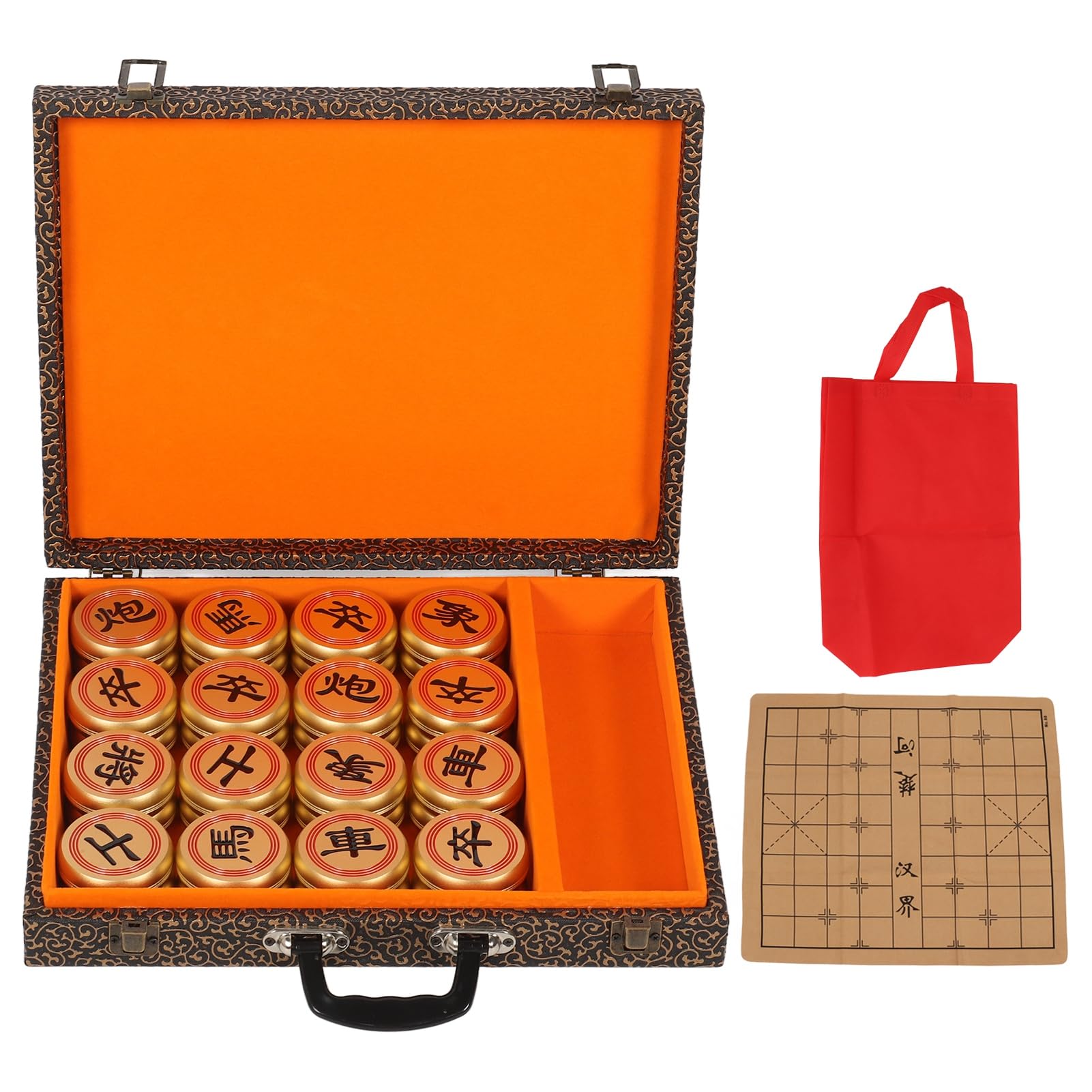 Set di scacchi cinesi WW Xiangqi in lega di alluminio Set di scacchi cinesi portatile con tavola pieghevole EEE