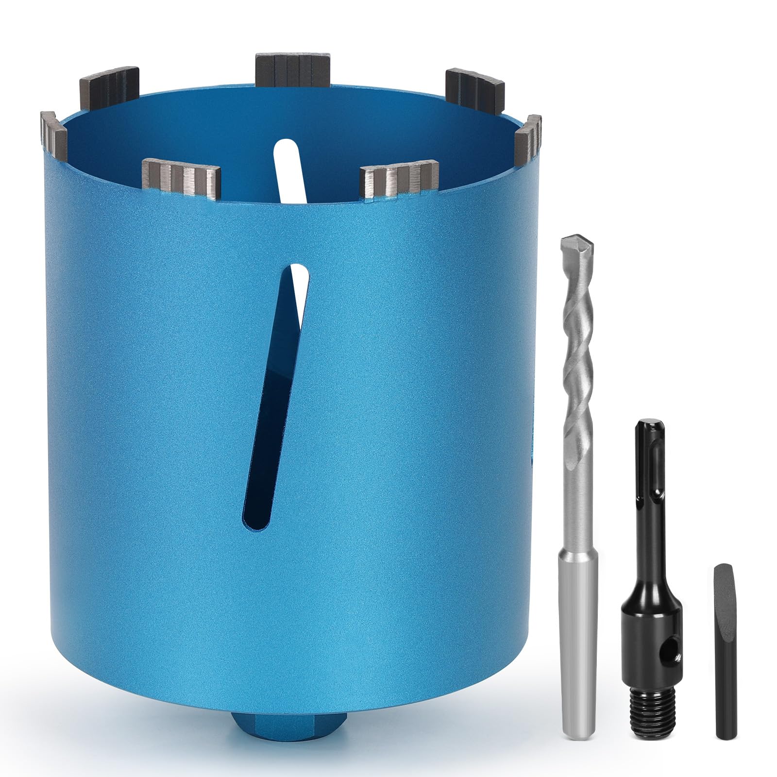 Vrietina M22 Diamond Core Drill Bit, Turbo, SDS-Plus, 150mm Diameter, 200mm Length, Wet/Dry, 7 Segments, 168mm Drilling Depth