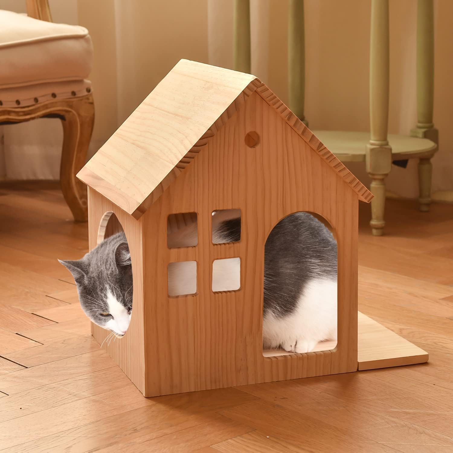 review Cat Bed Wall Mounted Real Wood,Rabbit Hole Cat Climber Shelf Board, Wooden Cat Furniture, Cat's House,Wooden house Cats Perch, Cat Tree, Cat Shelves,Cat Ladder