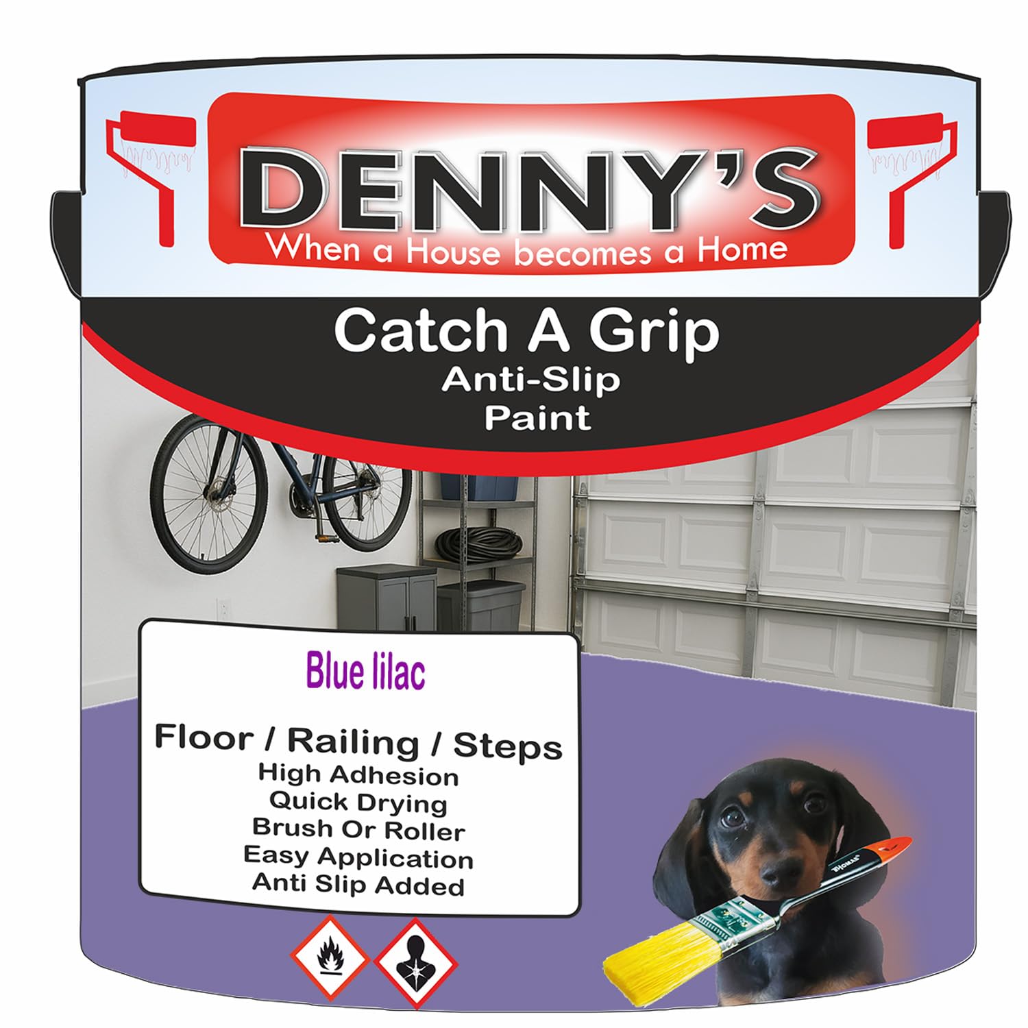 SCOOBYS PAINTS BACK IN THE MIX Catch A Grip Anti Slip Floor Paint – Non Slip Coating for Steps, Railings & Garages – 170 Colours, High Adhesion, Quick Dry, Multiple Sizes (Blue lilac, 250ml Tin) — image 1