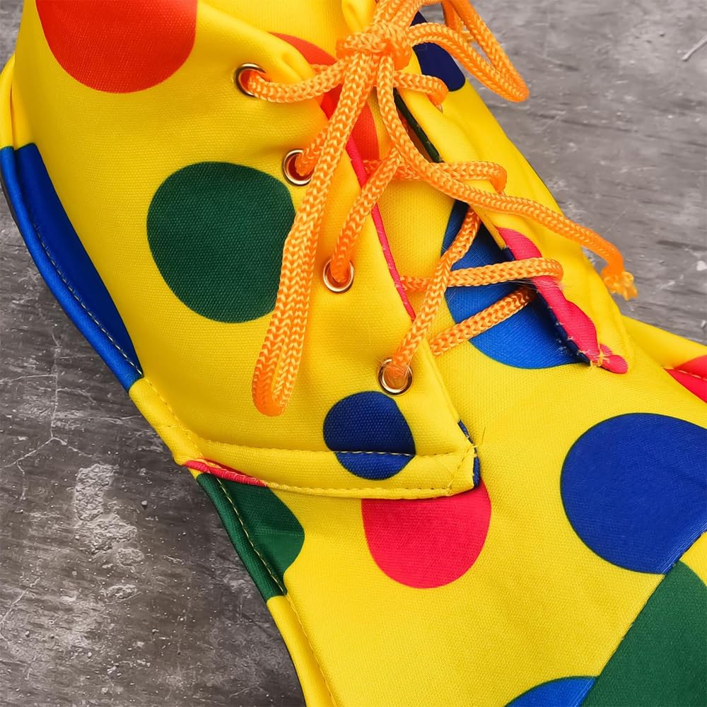 Sarini Chaussures de Clown Fournitures de Costume de Clown Grandes Chaussures de Clown Arc-en-Ciel pour la fête d'halloween Accessoires de déguisement de Clown Accessoires de Costume de Cosplay