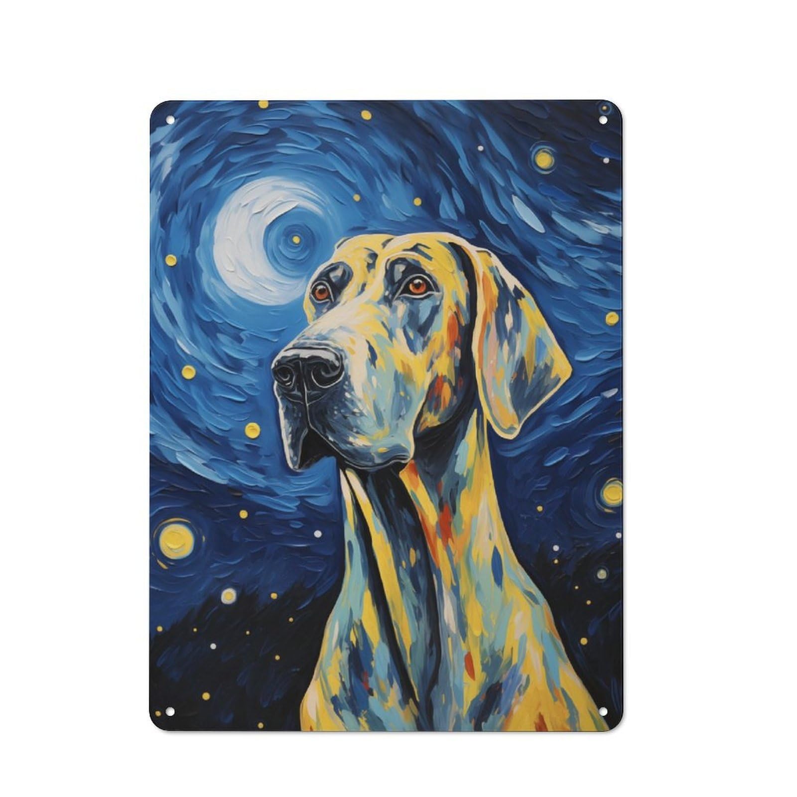 Junmoney Great Dane Dog Rustic Tin Sign 40X30cm For Café Or Home Bar, Suited To Hospitality Decor Collectors