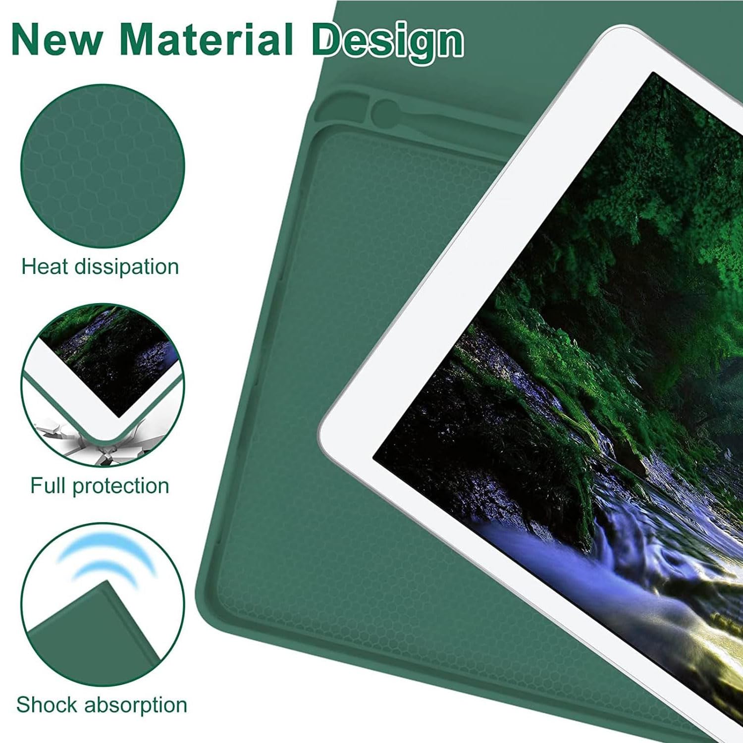 Custodia con Tastiera per Tab A7 T500 / T505 da 10,4 Pollici Tablet, Cover Posteriore in Pelle PU, con Tastiera Bluetooth Wireless Rimovibile e Touchpad(Oro