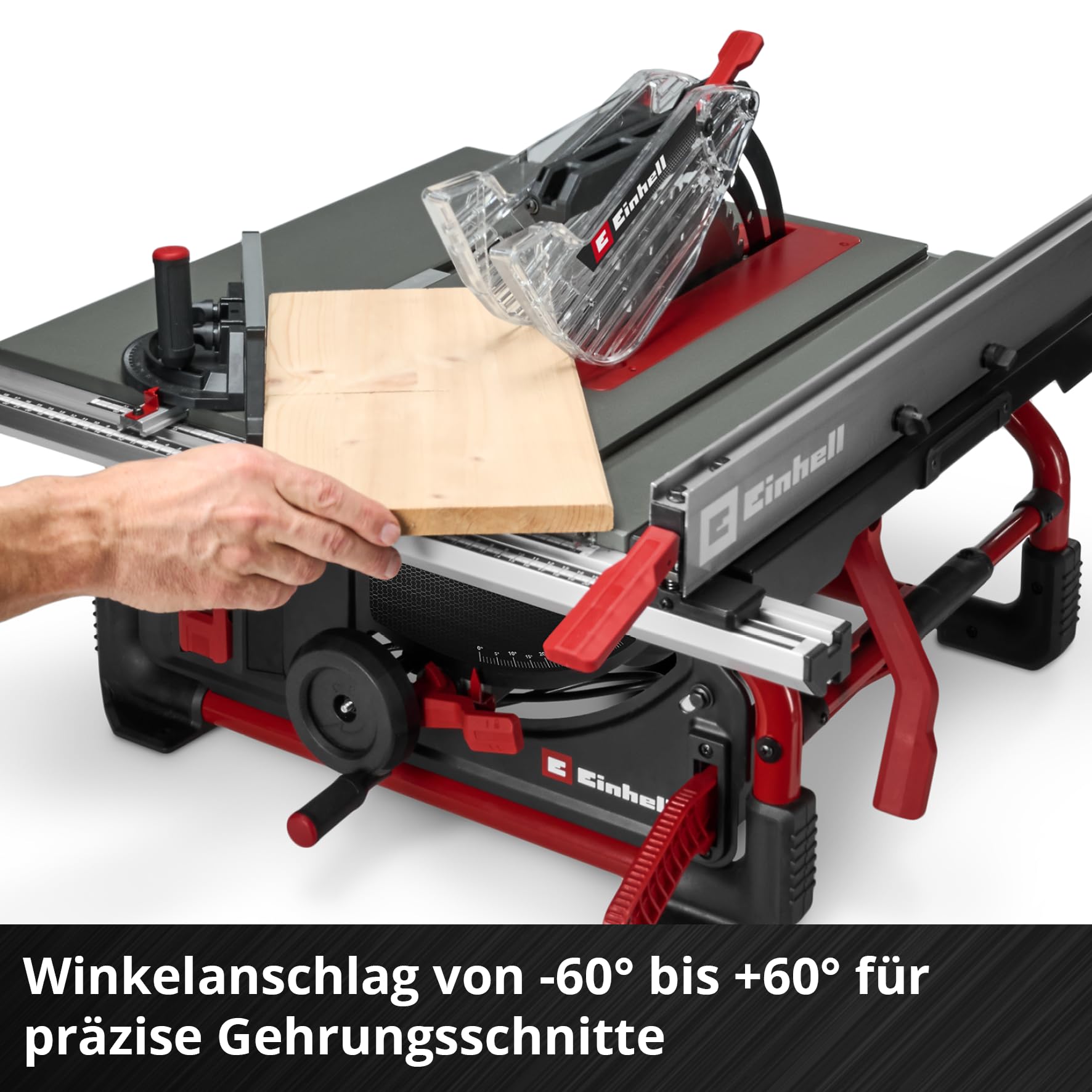 Einhell Tischkreissäge TE-TS 10 T (2000 W, 89 mm Schnitthöhe, Ø 254 mm Sägeblatt, Tischverbreiterung, Winkelanschlag, Parallelanschlag, Schiebestock, Absauganschluss)