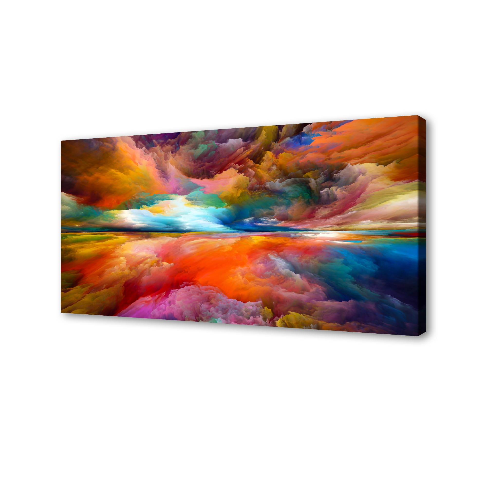 Condition photo showing New/Like New for yyyyhpp yp2098 abstract wall art colorful clouds landscape pictures canvas prints paintings ready to hang for living room bedroom kitchen home and office wall decor