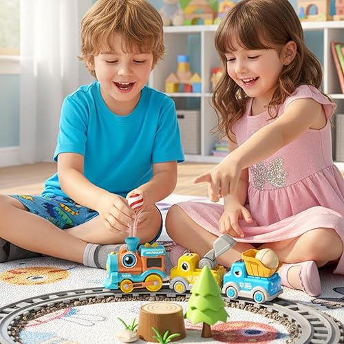 Miniatura 3 de Juego de tren eléctrico, juguete flotante de tren con música, luces y pistas, conexión magnética, flexible y móvil, juguetes sensoriales Montessori