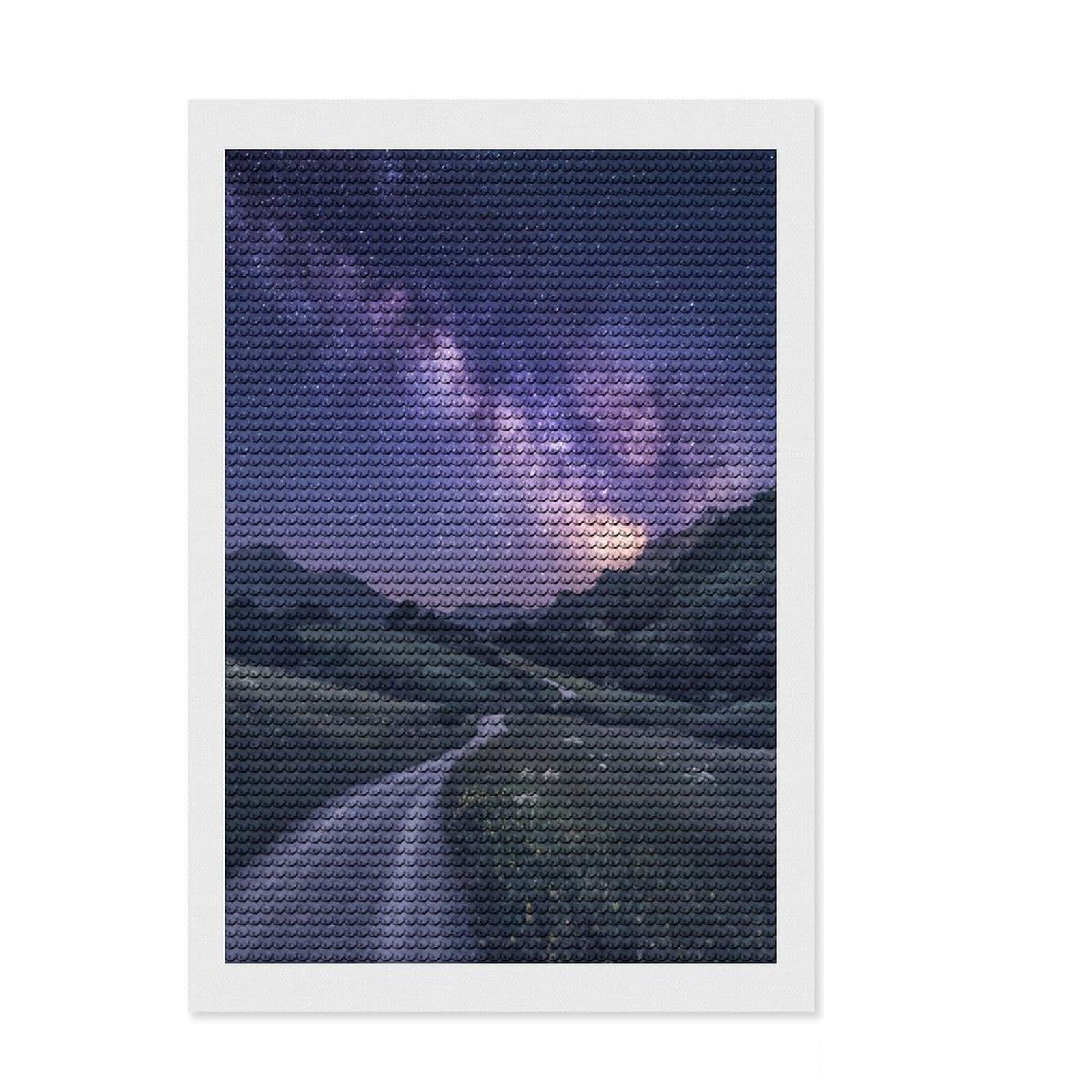 Junmoney Path to The Stars Crystal Diamond Art Kit 8"x12", Christmas Gift, Easy to Enjoy, Boho Decor, DIY Craft, Leisure Activity