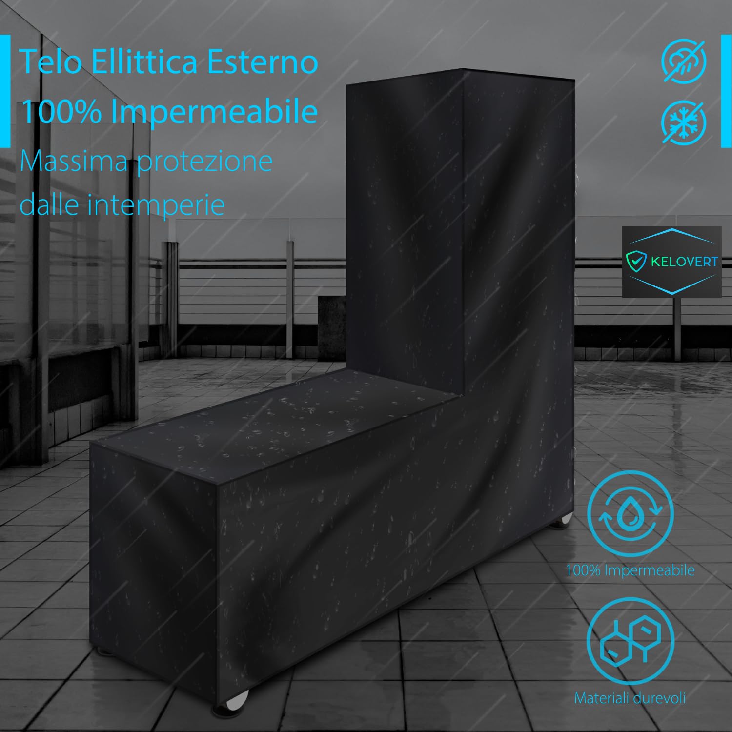 Telo Ellittica Esterno/Interno Impermeabile ✮GARANZIA A VITA✮ Copri Ellittica da Casa fitness Protezione Completa 170x170x70cm Copertura Bici Ellittica 100% Ottimale Estate/Inverno/Autunno/Primavera