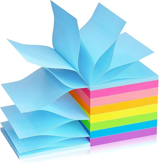 Pop Up Sticky Notes 3x3 SelfStick Notes 8 Bright Multi