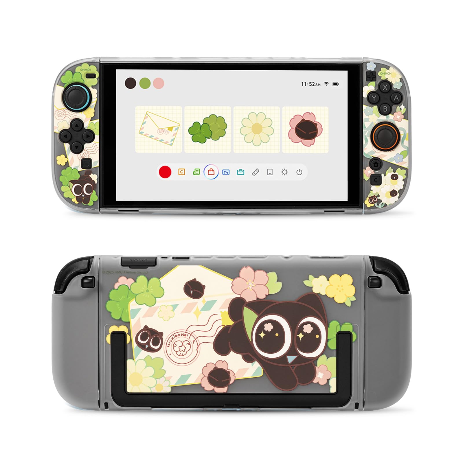 GeekShare Coque de protection rigide compatible avec Switch 2, Kawaii Cartoon Switch 2 Coque de protection compatible avec la station d'accueil, design anti-rayures et amortissant les chocs, message