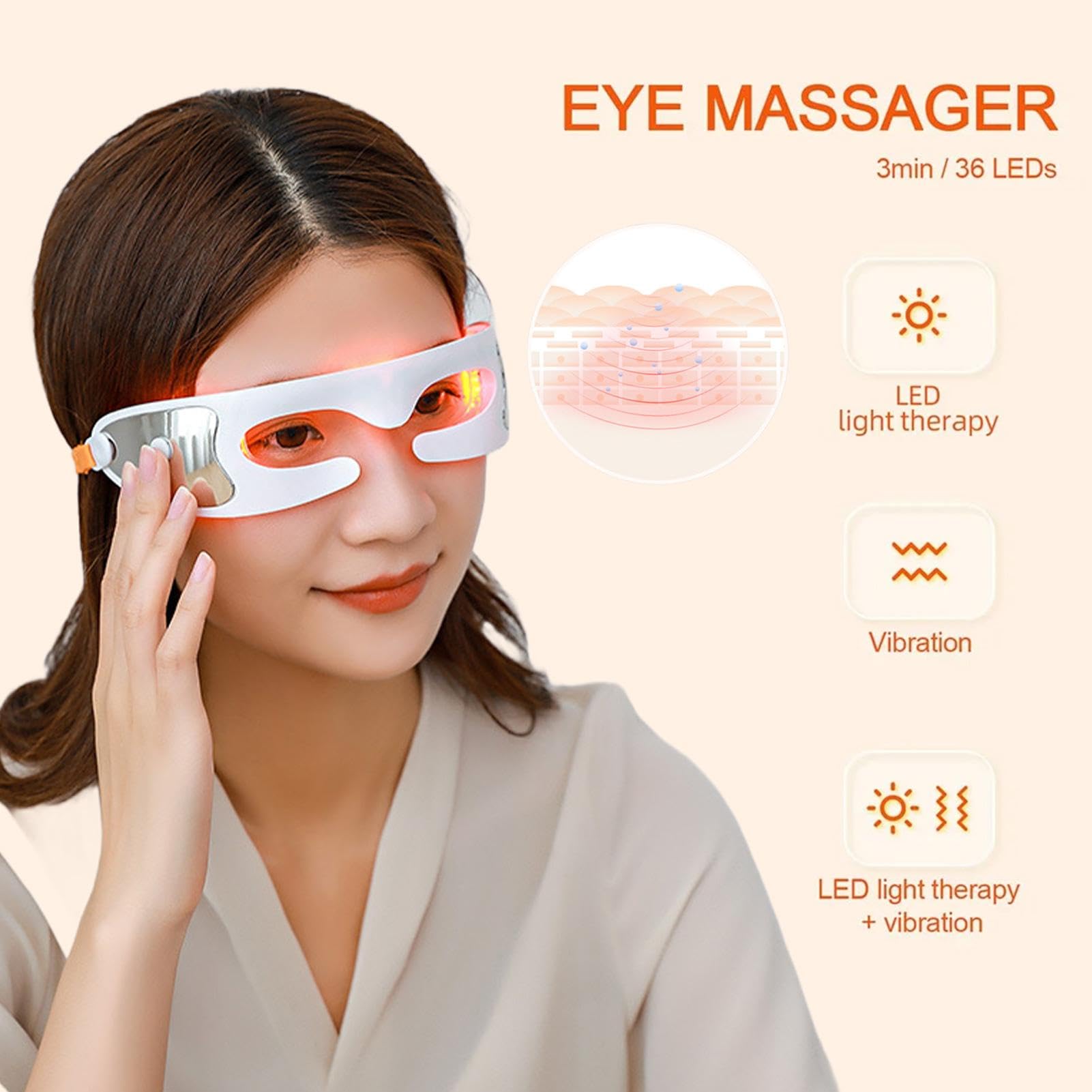 Máquina de masaje ocular, masajeador de ojos de luz , gafas de protección | ocular, dispositivo de masaje ocular portát, masajeador de ojos envolvente, gafas de luz , dispositivo portátil