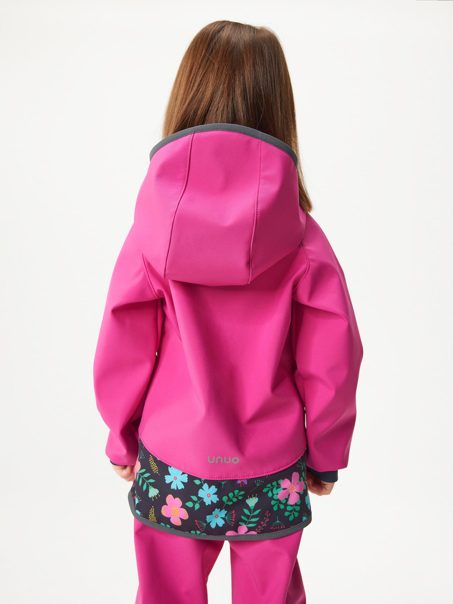 Dziecięca kurtka softshell z podszewką polarową i kapturem, wodoodporna i wiatroszczelna kurtka funkcyjna na zamek błyskawiczny, oddychająca kurtka dziecięca BASIC