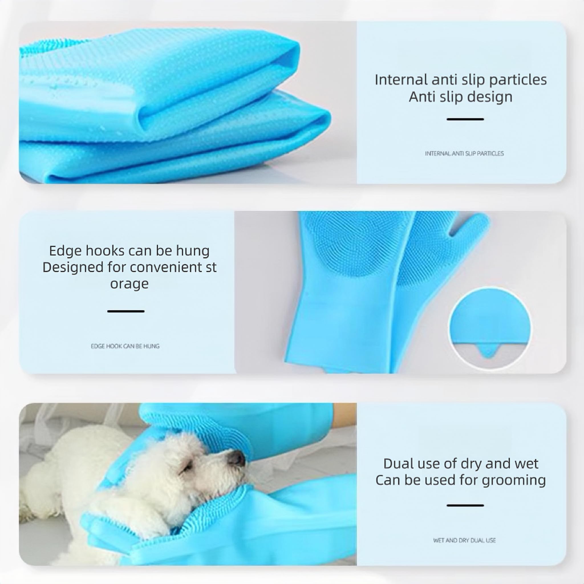 Cleaning Gloves Multifunction, Dog Grooming Gloves, Kitchen Gloves, Washing Up Gloves Large - Image 3