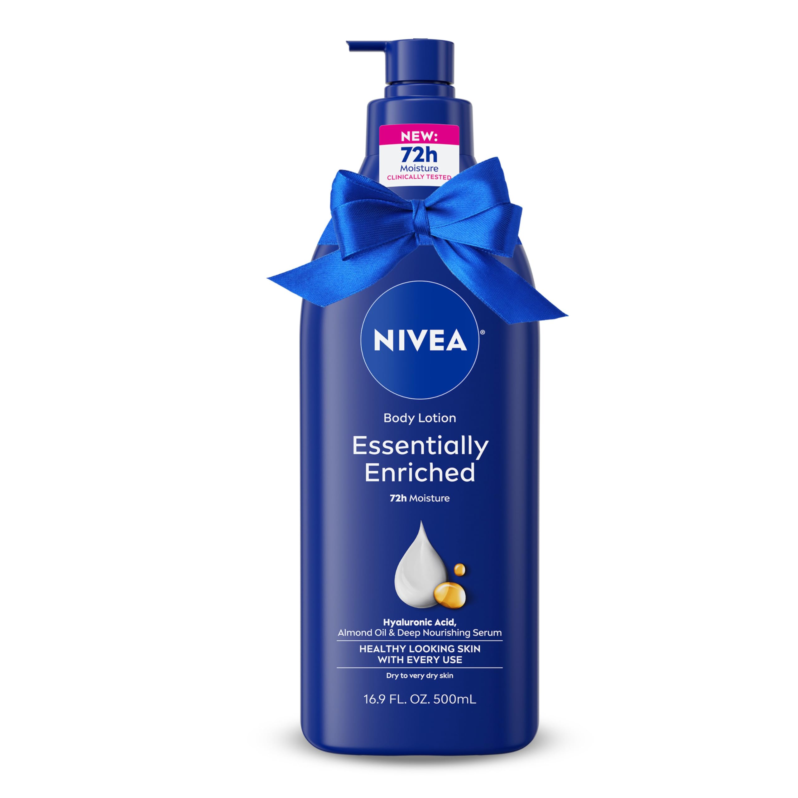 NIVEA Essentially Enriched Body Lotion - 48 Hour Moisture For Dry to Very Dry Skin - 16.9 oz. Pump Bottle