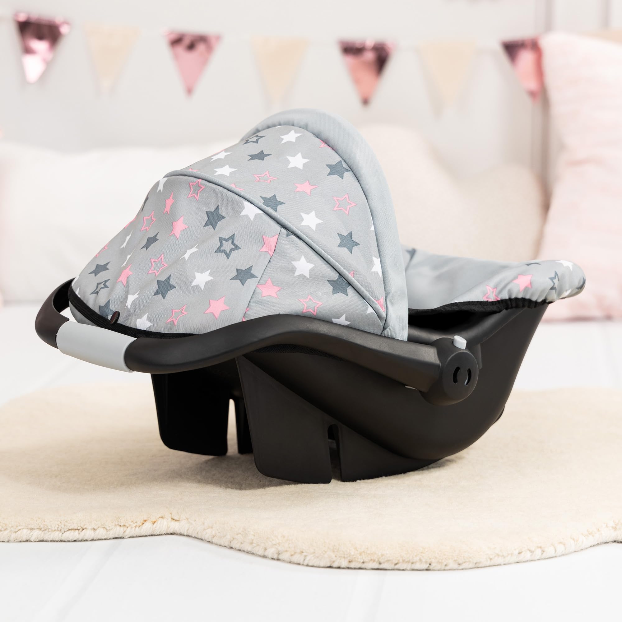Amazon.com: Bayer: Deluxe Car Seat - Grey, Pink, Stars