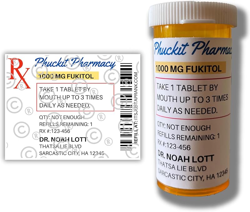 Funny Joke Fukitol Pill Bottle Prank - Gag Gifts f