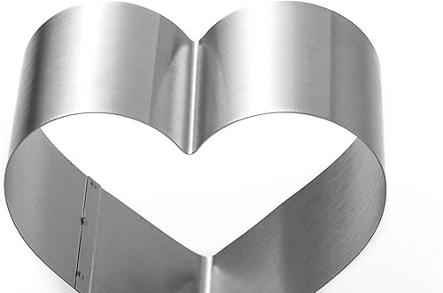 Miniatura 4 de Juego de anillos de molde de pastel de corazón, 468 pulgadas, cortador de galletas de corazón grande, molde para panqueques de acero inoxidable