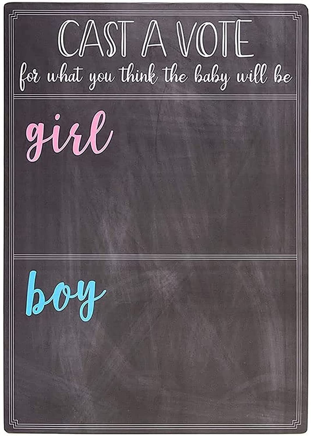 bpa Baby Gender Reveal Board with Stand and Voting Stickers, Chalkboard Design
