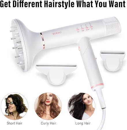 Amazon.com: Secador de pelo profesional con motor sin escobillas de alta  velocidad negativo iónico plegable secador de pelo con 7 modos de trabajo  Super ligero secado rápido secador de soplado para el