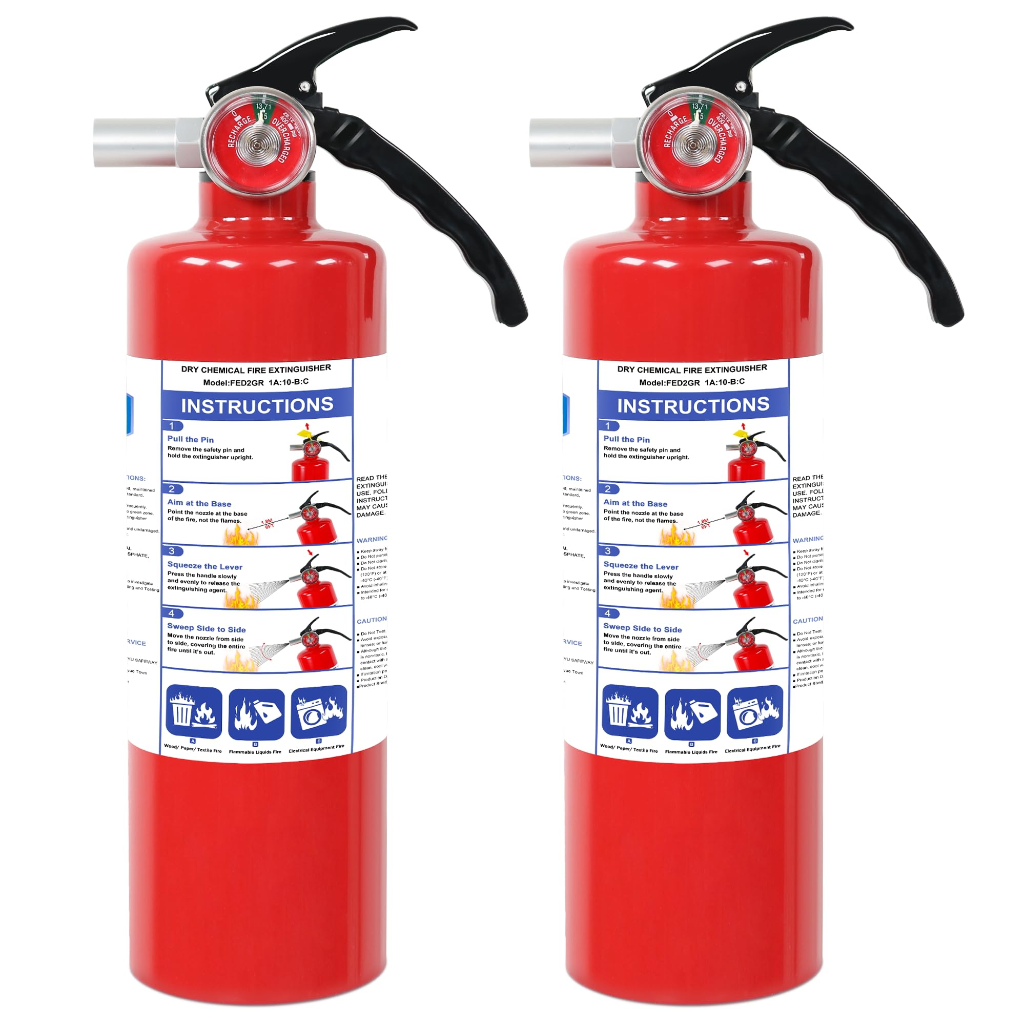 ABC Fire Extinguishers - 2 Pack with Mount -1 ABC Fire Extinguishers - 2 Pack with Mount -1