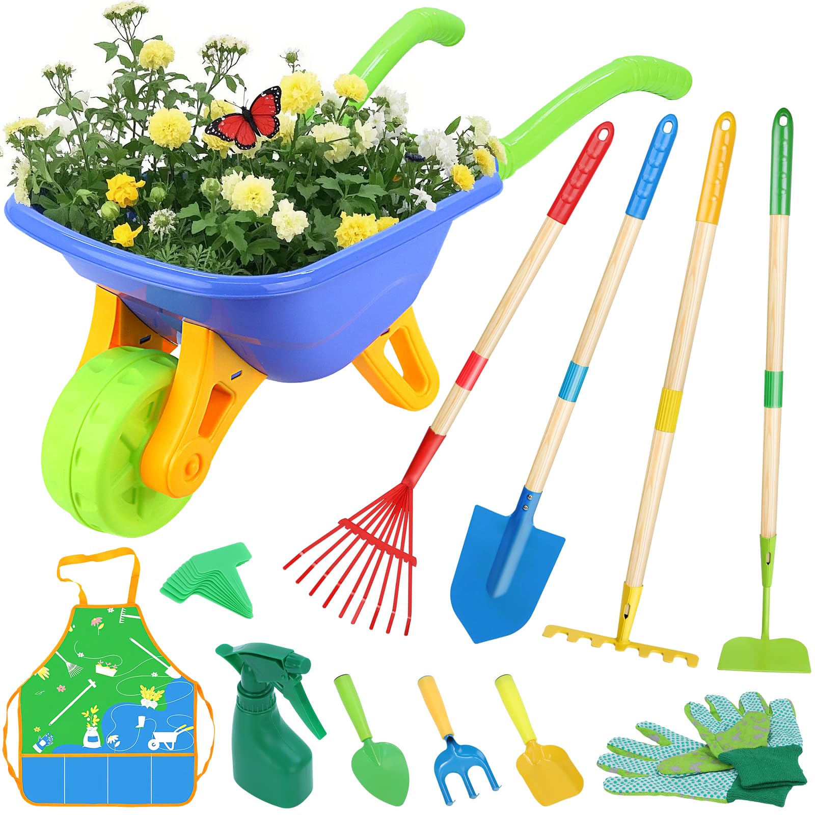 Magic4U 11-Piece Kids Gardening Set Blue