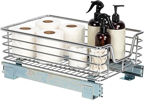 Vista 43 de Household Essentials Glidez - Organizador multiusos de acero cromado extraíble y deslizante para utensilios de cocina y utensilios para hornear