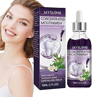 Colutório para mau hálito,59ml Cleanse Oral Rinse and Oral Cleansing Concentrate | Enxaguante oral sem álcool mata 99% do mau hálito, contém enxaguante bucal concentrado para o mau hálito Jijie