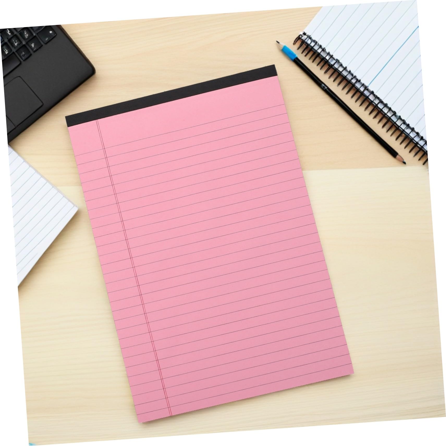 Angoily 4 Stück Rosa A4 Notizbücher mit Linierten Seiten und Abreißbarem Papier Horizontal im Querformat für Büroarbeit und Schule Praktisches Schreibheft mit Geteilten Spalten
