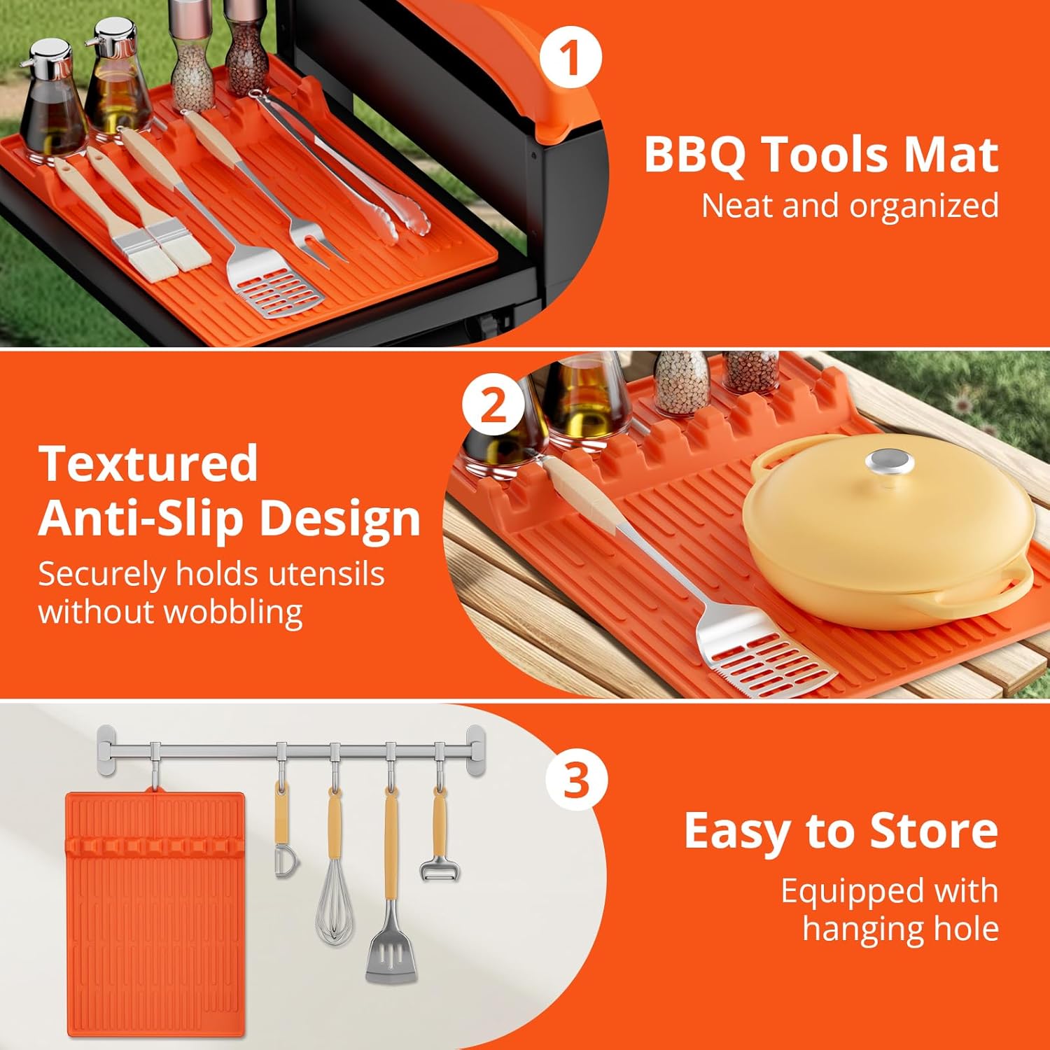 36" Blackstone Silicone Griddle Cover with 16" Silicone Spatula Tools Mat, Full-Edge Premium Food-Grade Grill Protective Cover BBQ Mat with Drip Pad for Blackstone Accessories, Griddle Protector