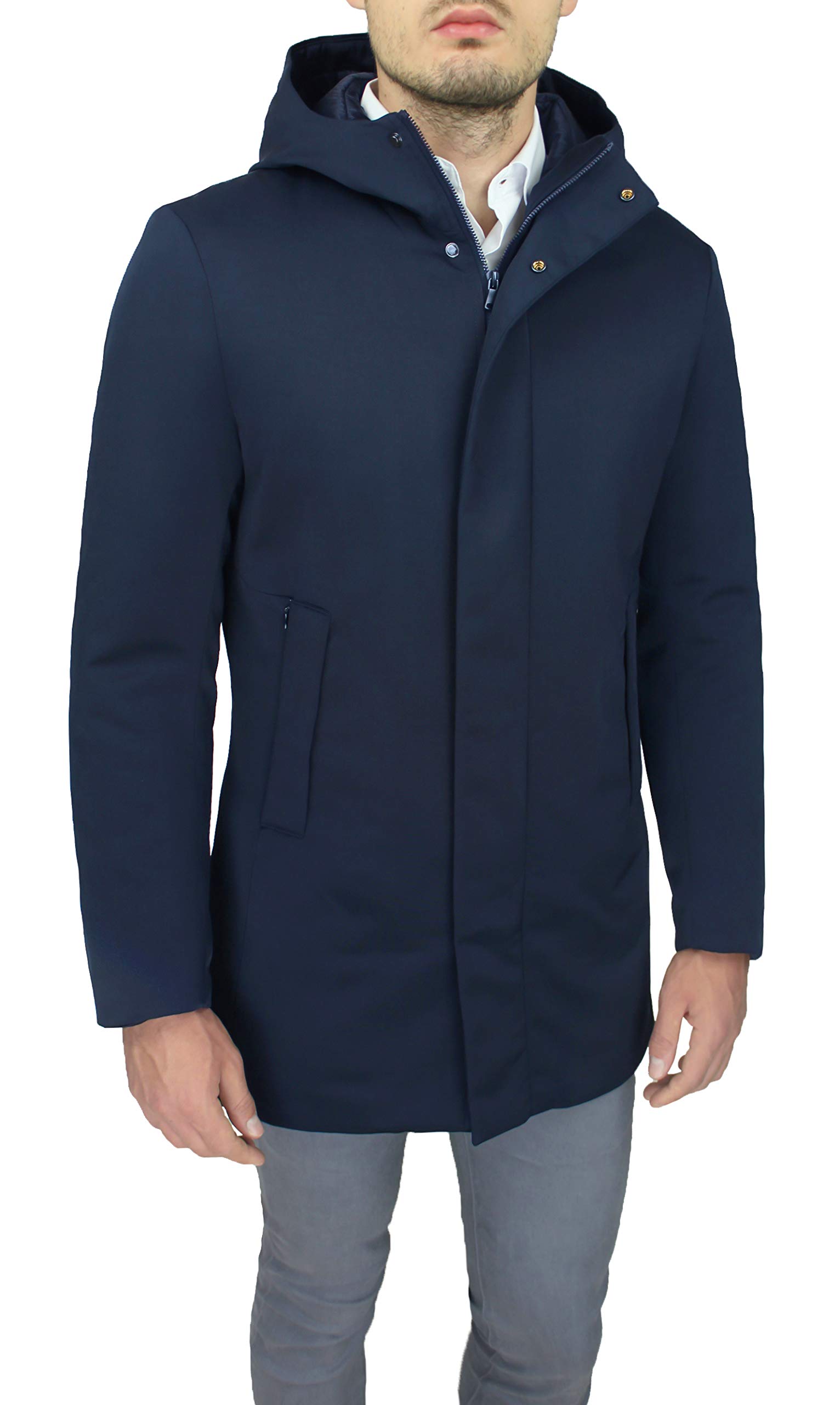 Giubbotto giaccone uomo Sartoriale Blu Giacca Soprabito Elegante Invernale