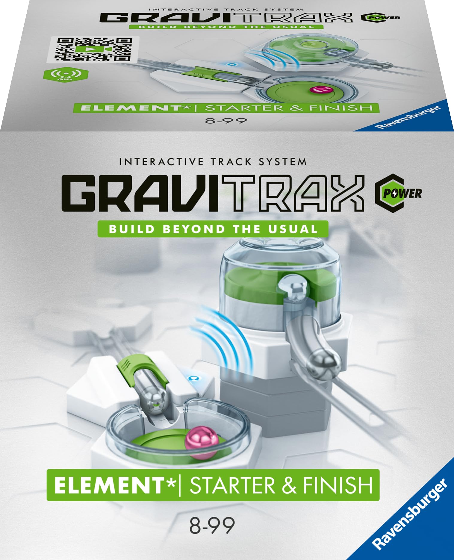 Ravensburger GraviTrax Power Elemente Starter&Finish. Elektronisches Zubehör für Kugelbahnen für Kinder ab 8 Jahren. Kombinierbar mit Allen GraviTrax Produkten und -Linien