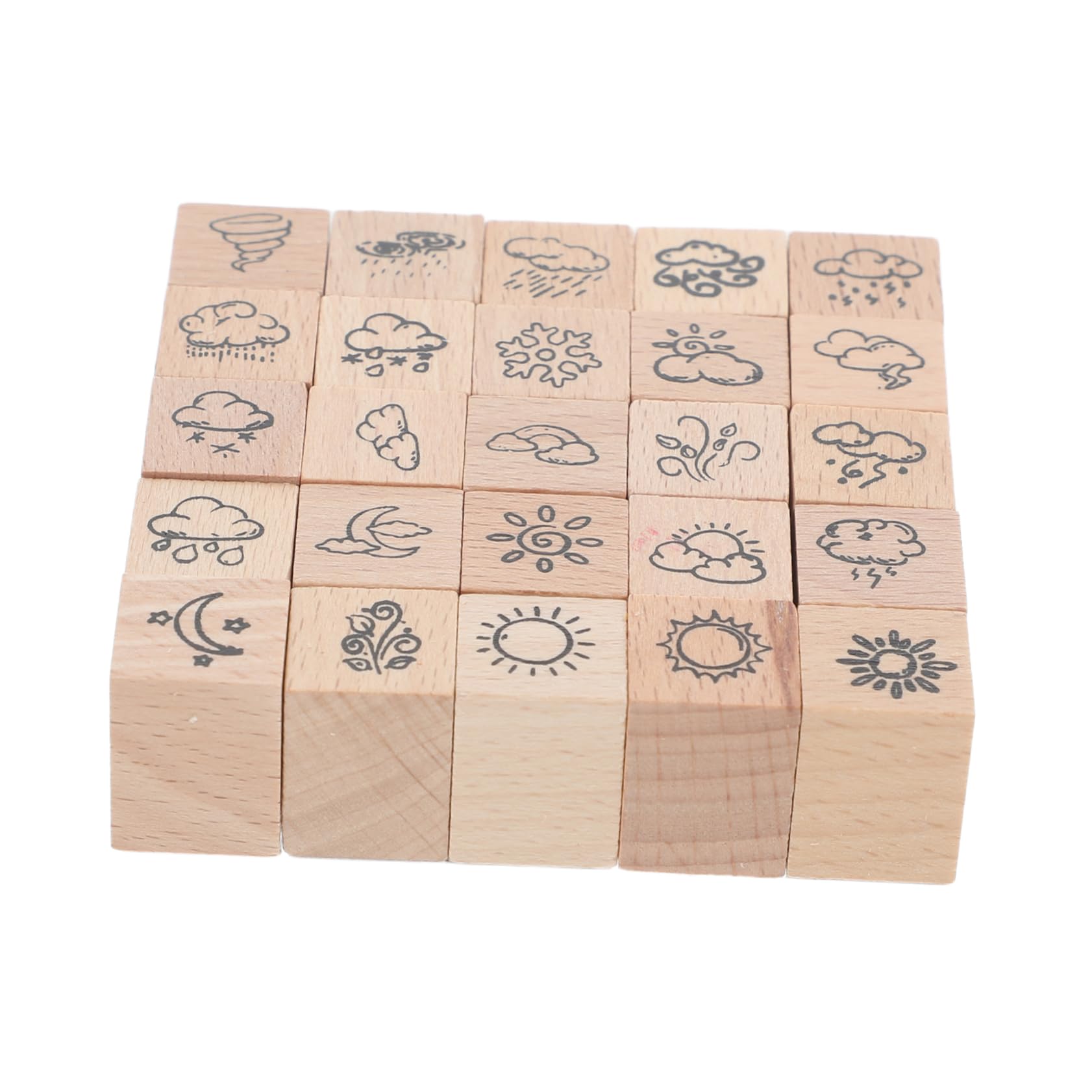 Craft Essentials Wooden Stamp Small Wood - Name Stamp for Diary, Art, Journaling, Weather Recording