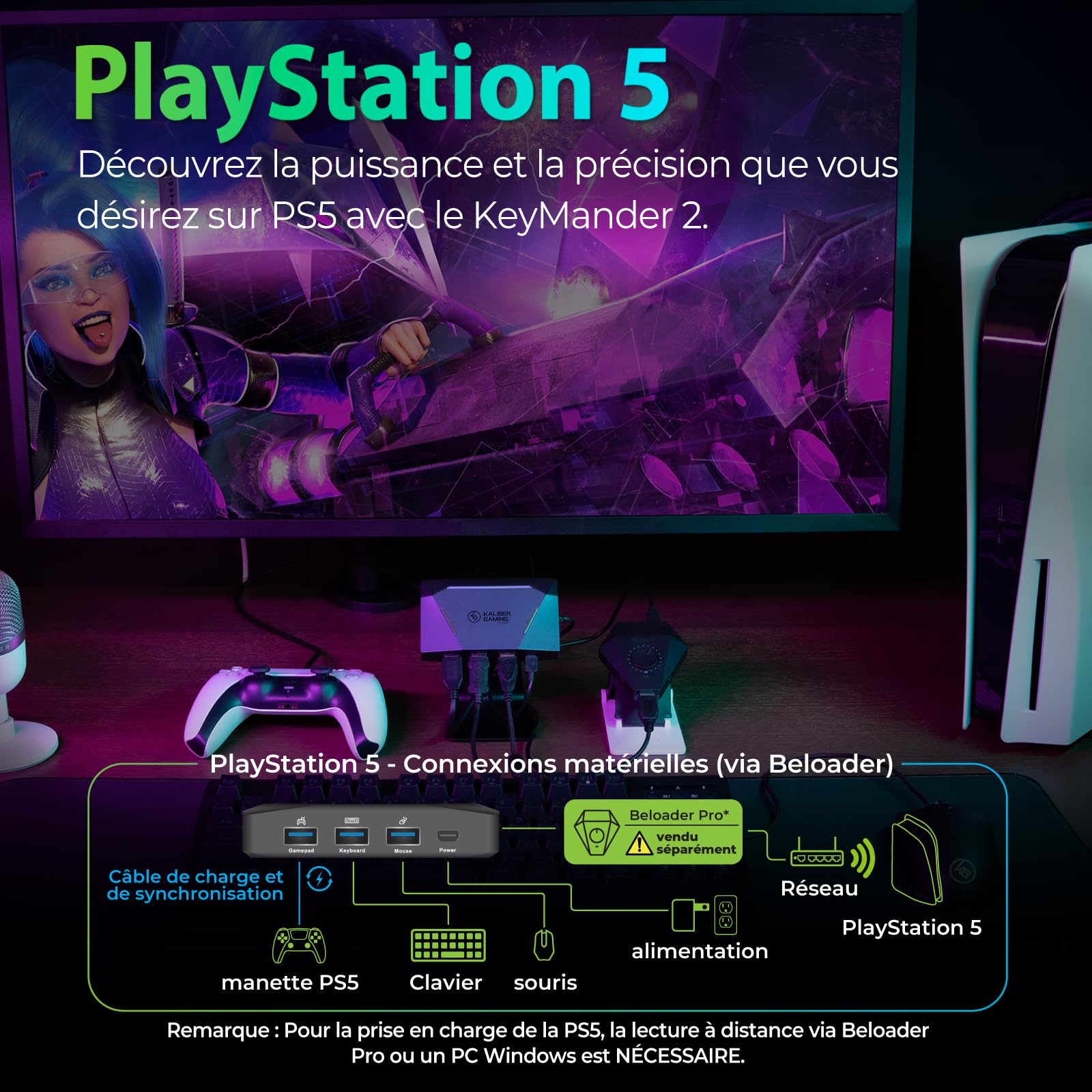 IOGEAR KeyMander 2 - Adaptateur Clavier Souris Switch pour Xbox Series X|S, PS5 PS4 et Nintendo Switch avec fonction Cross-Over pour la manette