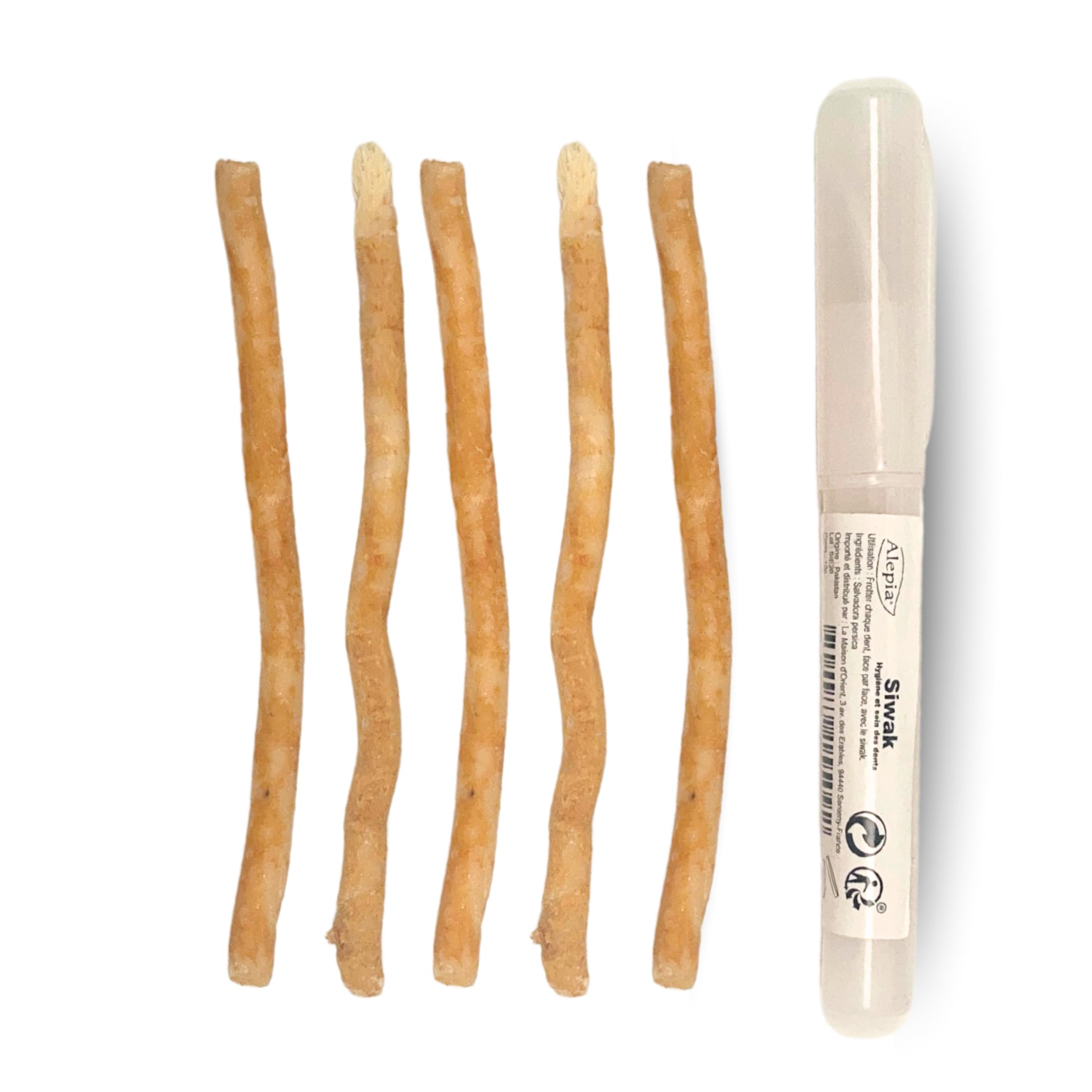 Siwaks Naturali + 1 custodia - Pulizia dentale naturale - Salvadora Persica - Origine Pakistan - Igiene Zero Rifiuti