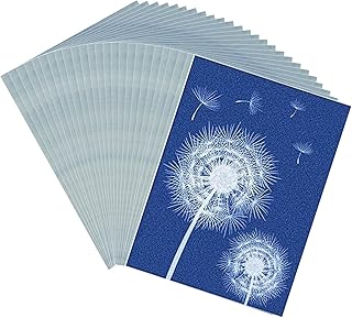 Cyanotype Paper, 25pcs Solar Printing Kit, High Sensitivity Printing Paper, A5 Solar Drawing Paper, Nature Printing Paper for Kids Adults DIY Crafts Sun Print Paper Kit