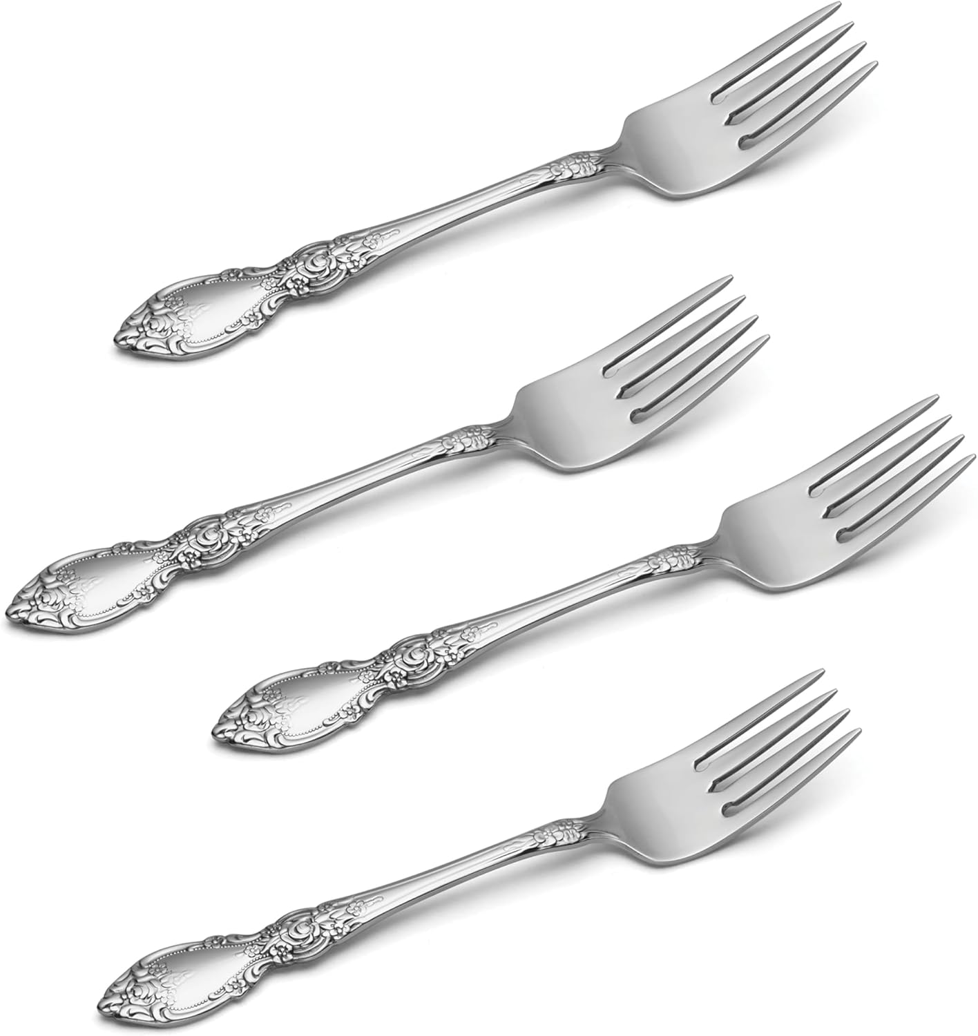 Oneida Wordsworth Everyday Salad Forks 18/0 Stainless Steel, Set of 4, Silver