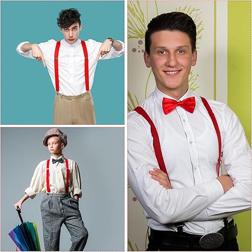 Miniatura 4 de 12 piezas de tirantes ajustables para hombre, tirantes elásticos y estilo de espalda en Y, cinturones para hombres y niños, accesorios de disfraz