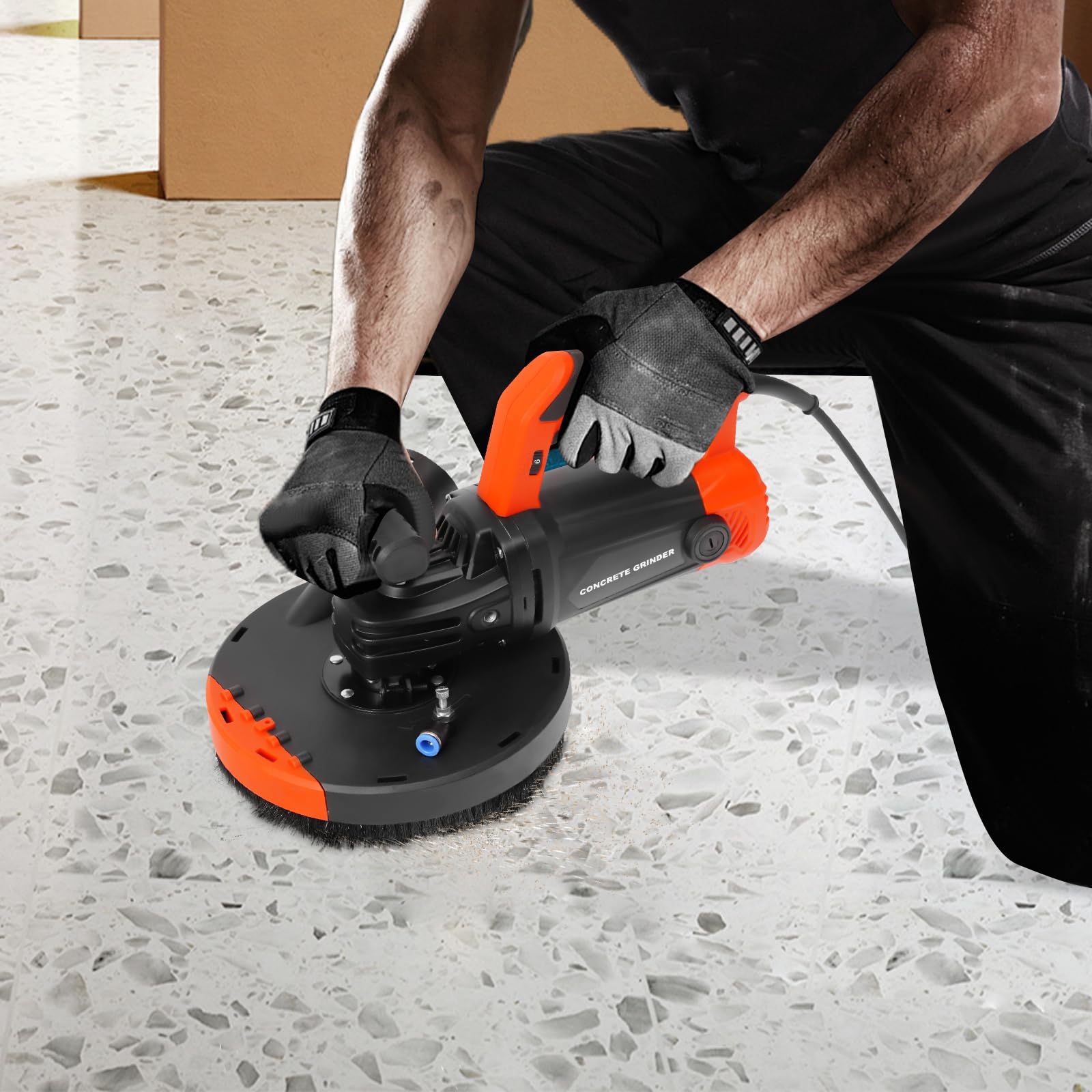 7-Inch Concrete Surface Grinder, 2200W 110V Powerful Angle Grinder