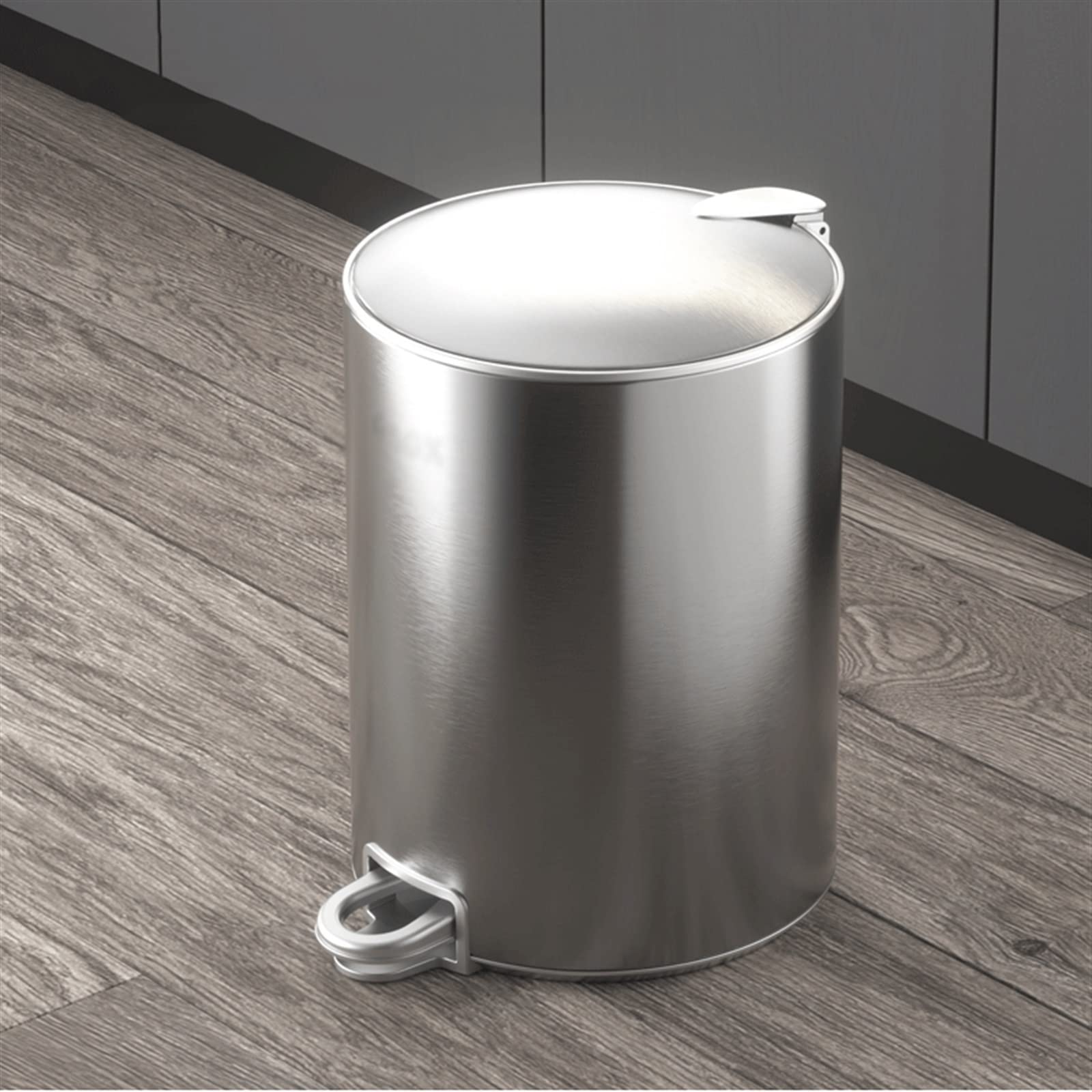 HIHELO Kosz na śmieci 8 l/12 l/15 l domowy duży kosz na śmieci ze stali nierdzewnej kuchnia łazienka sypialnia z pokrywką kosz na śmieci do kuchni (kolor: srebrny, rozmiar: 12 l)