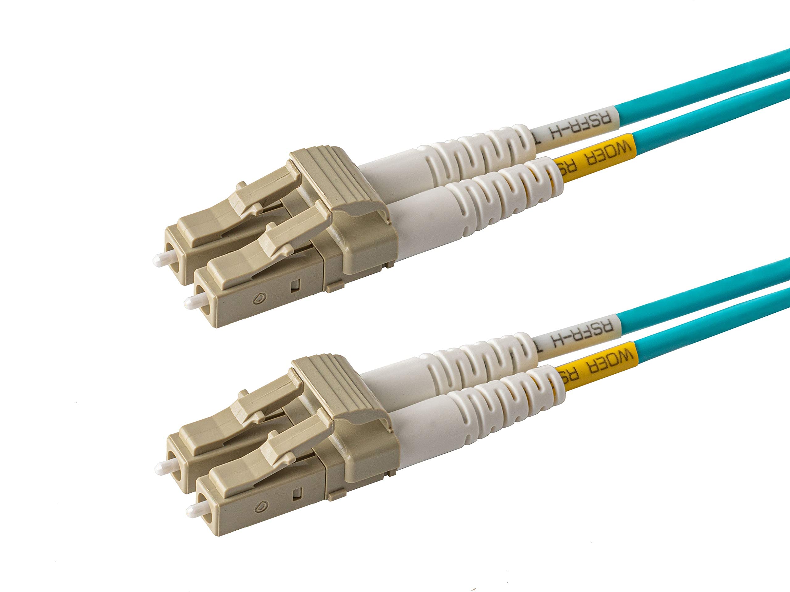 SpeedyFiberTX - 1-Pack 200 Feet Multimode 10G OM3 50/125 Fiber Patch Cable, Duplex LC to LC, Slim Zipcord Fire Retardant Plenum OFNP Cable Jacket
