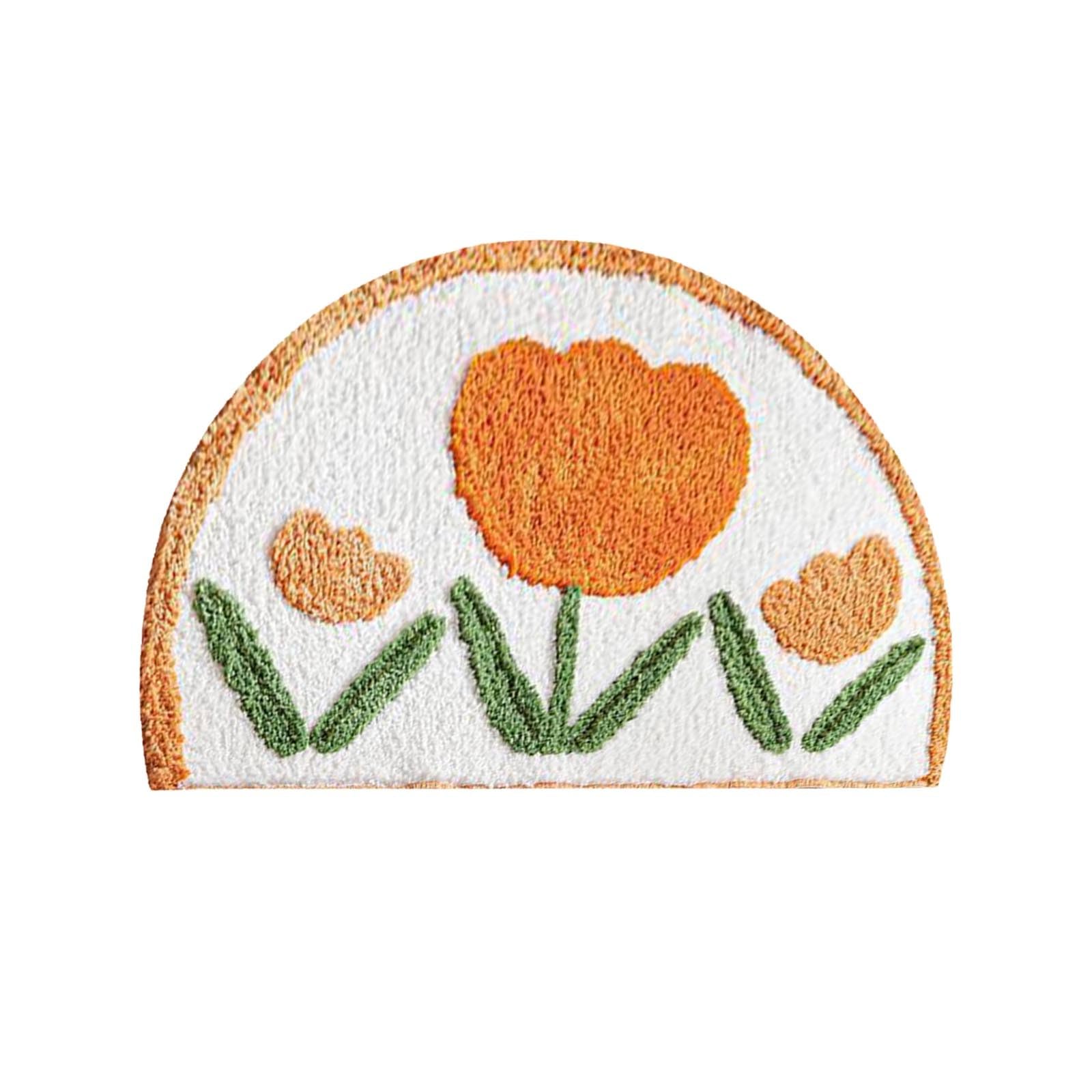 Bathroom Rugs Half Circle Bath Mat Cute Sun Bath Mats Retro Bohemian Home Bathroom Decor Small Colorful Fun
