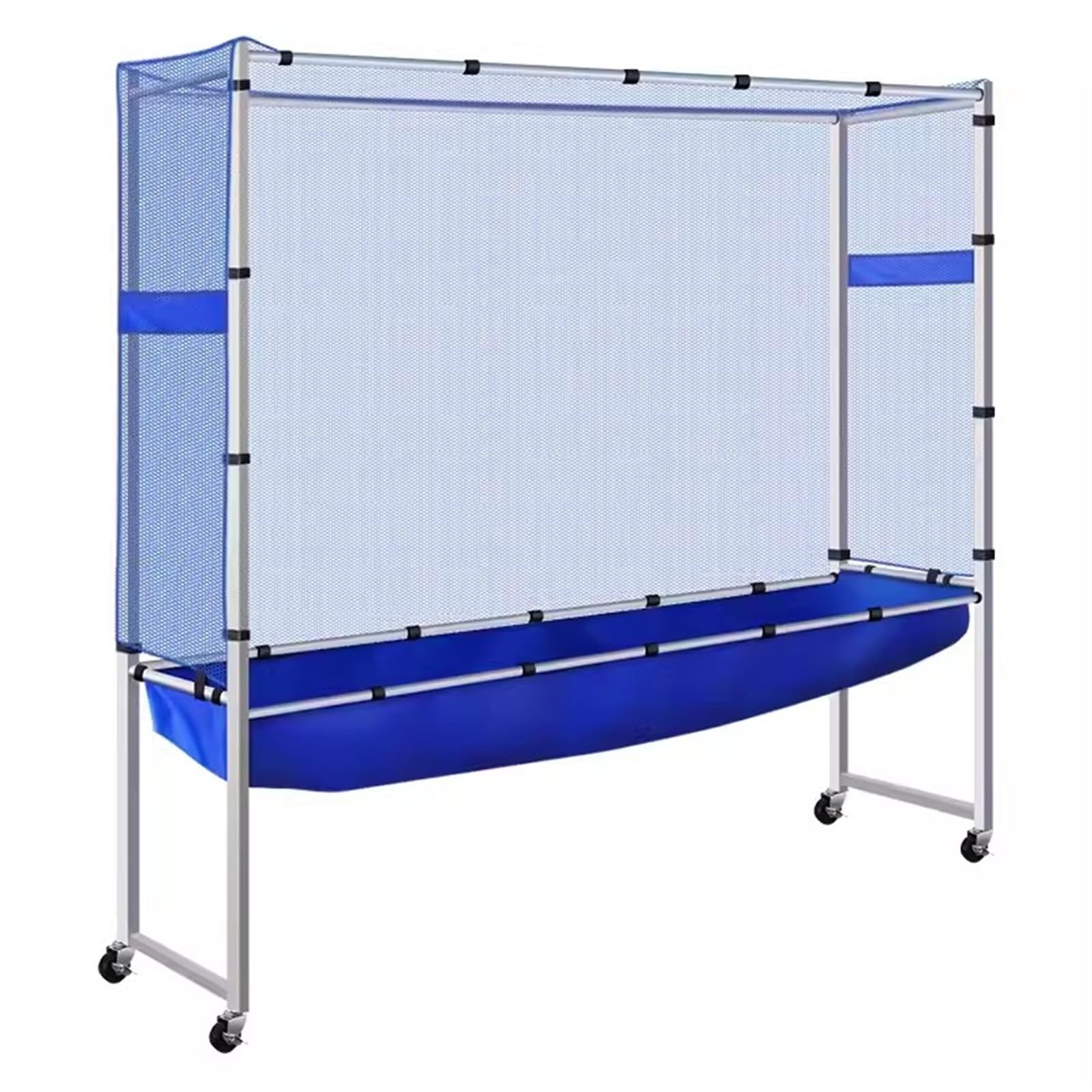 RENLXFI Ping Pong Ball Catch Net with Wheel, Large Table Tennis Ball Picker for Serve and One Player Training Practice and Multi Ball Drills, Easy to Install